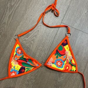 Vibrant Floral Triangle Bikini Top